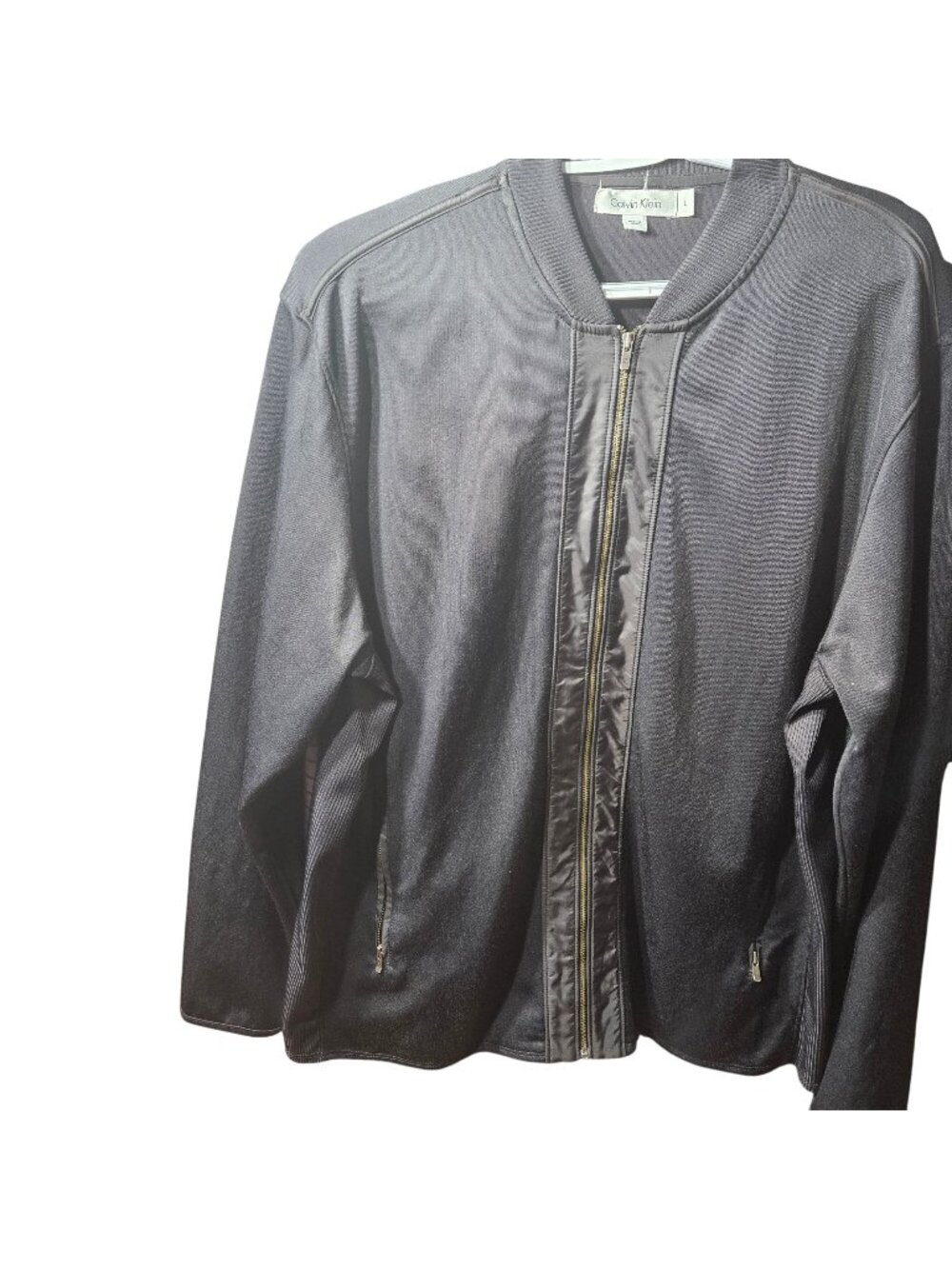 Calvin Klein Mens Black Zip-Up Jacket Size L